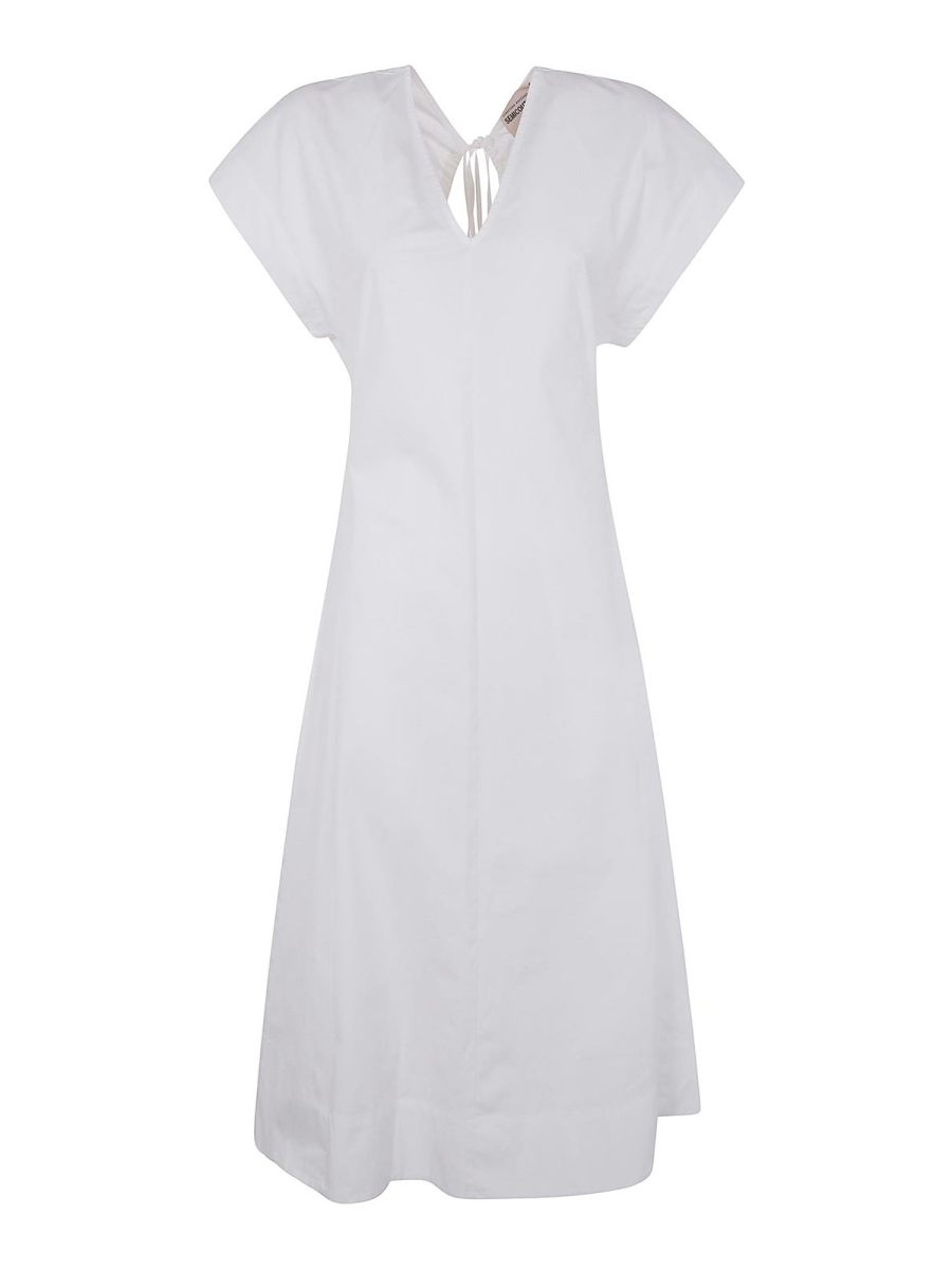 Semicouture Robe Au Genou - Blanc