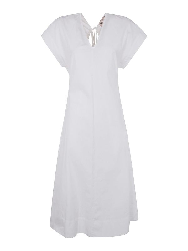 Semicouture Robe Au Genou - Blanc