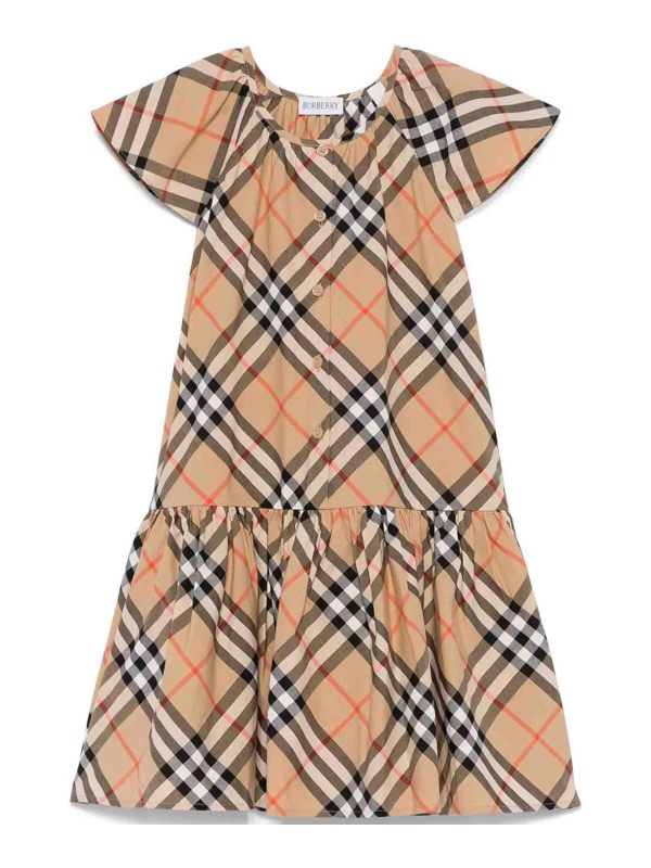 Burberry Robe Au Genou - Beige