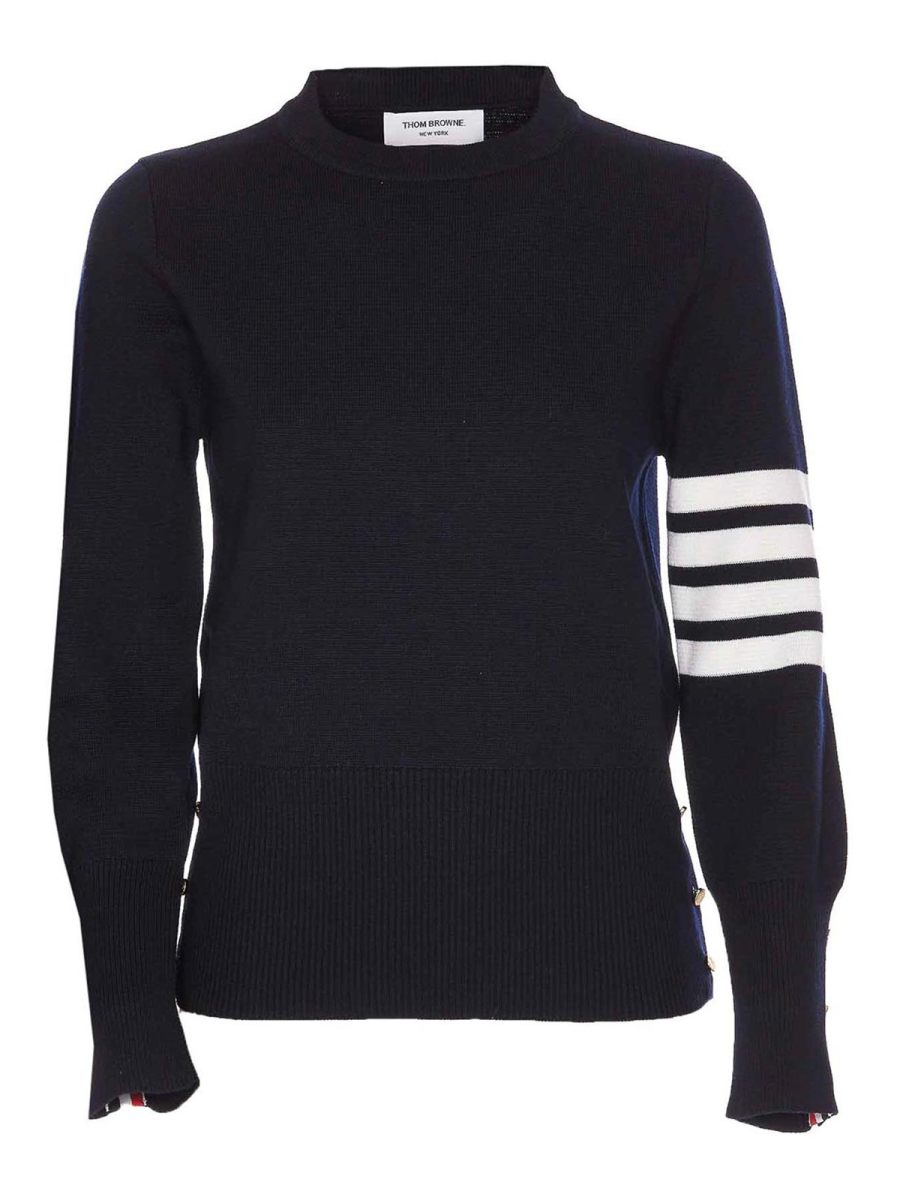 Thom Browne Pull Col Rond - Bleu