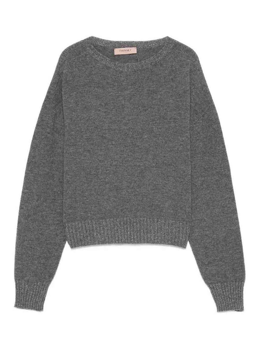 Twinset Pull Col Rond - Gris