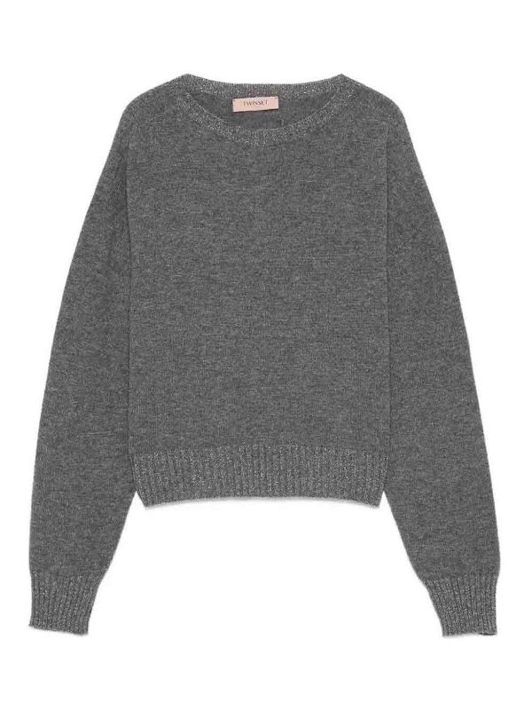 Twinset Pull Col Rond - Gris