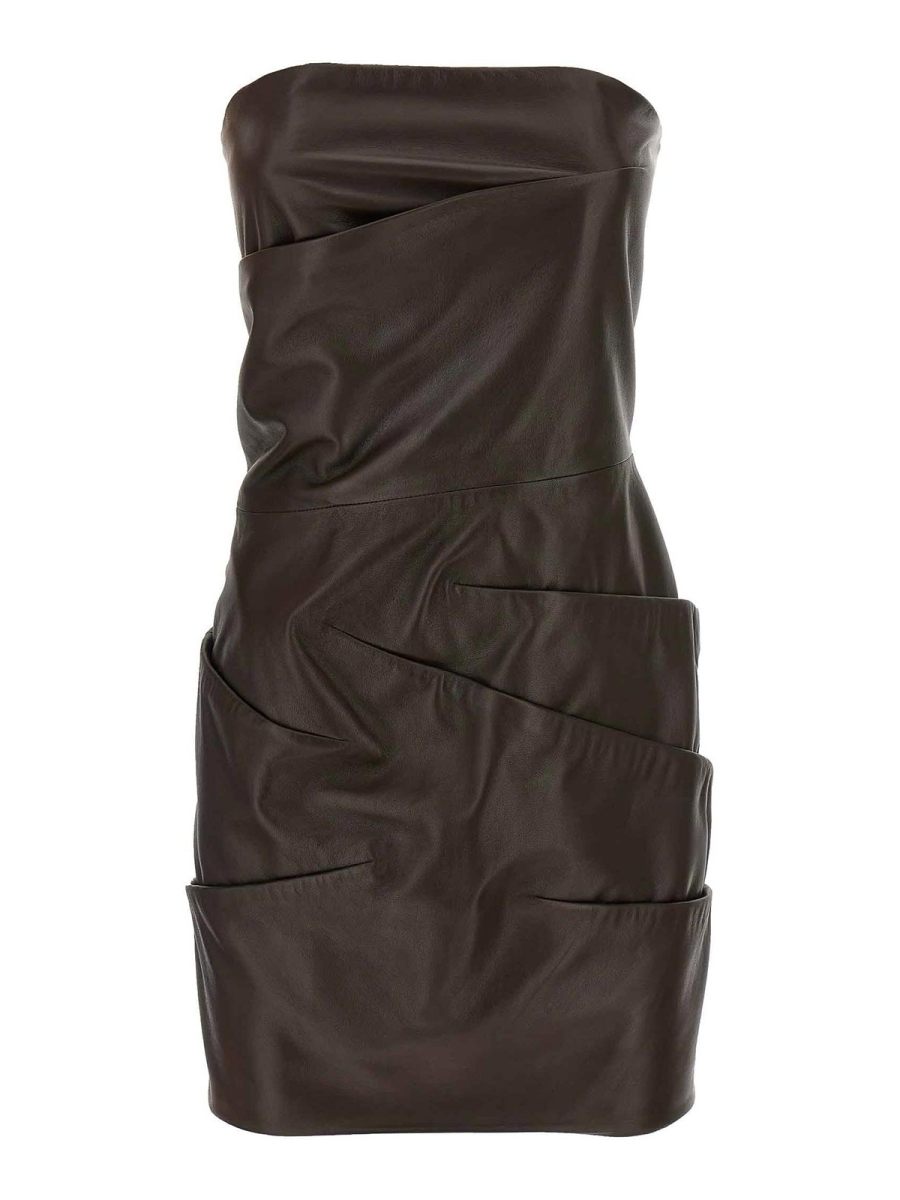 The Attico Robe Au Genou - Marron