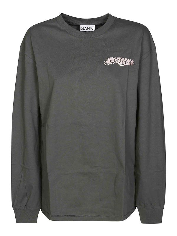 Ganni Chemise - Gris Foncé