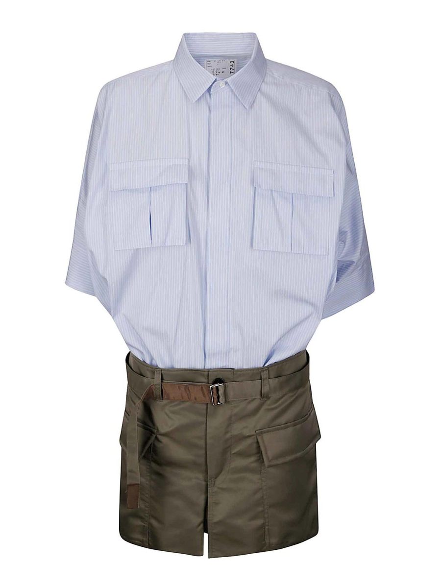 Sacai Robe Au Genou - Bleu Clair