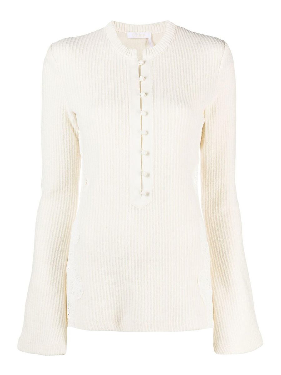Chloe' Pull Col Rond - Blanc