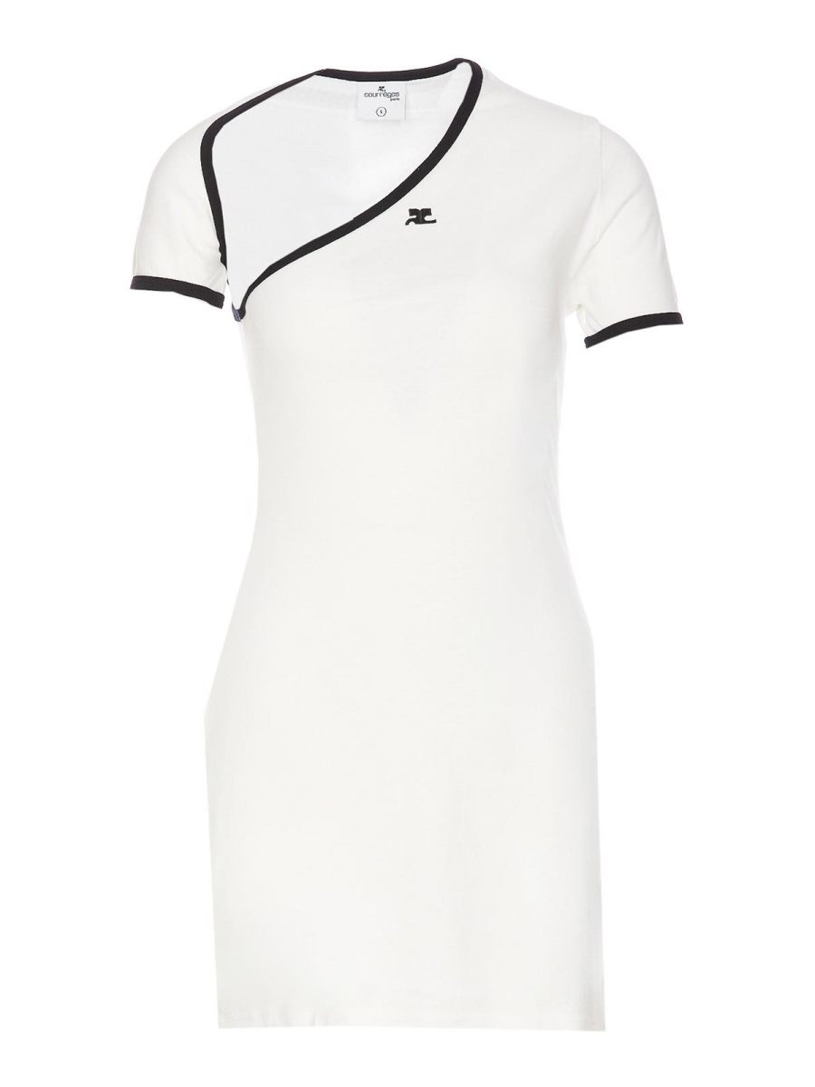 Courreges Robe Au Genou - Blanc