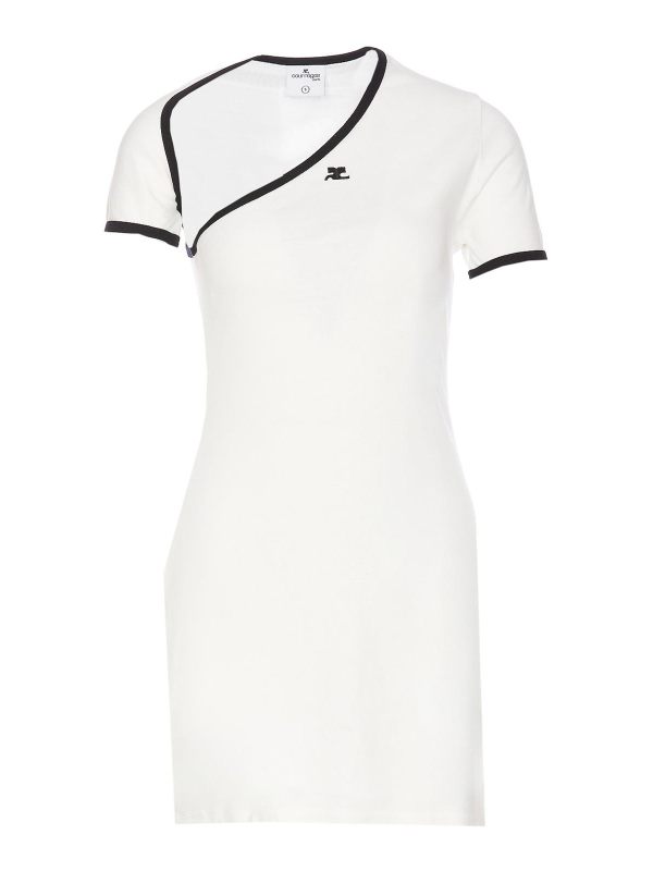 Courreges Robe Au Genou - Blanc
