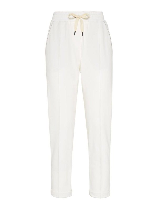 Brunello Cucinelli Pantalons Décontractés - Blanc