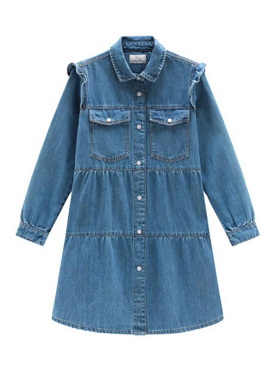 Woolrich Robe Au Genou - Bleu