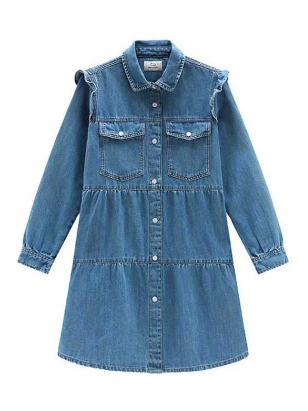 Woolrich Robe Au Genou - Bleu