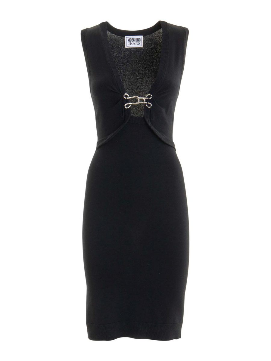 Moschino Jeans Robe Au Genou - Noir