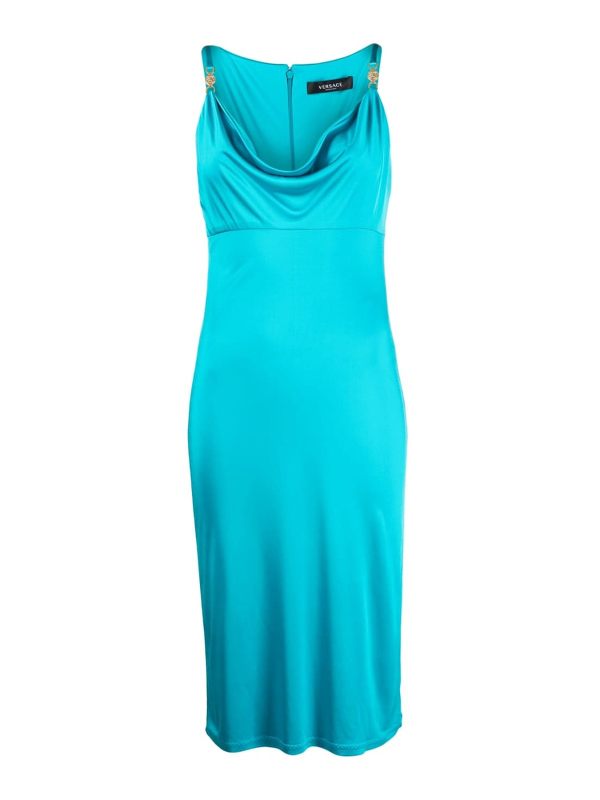Versace Robe Au Genou - Bleu Clair