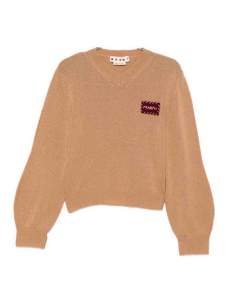 Marni Pull Col Rond - Marron
