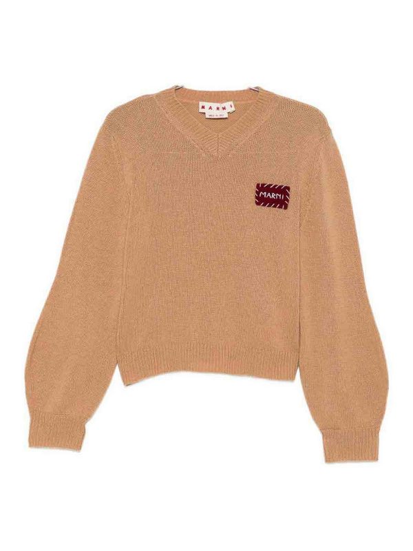 Marni Pull Col Rond - Marron