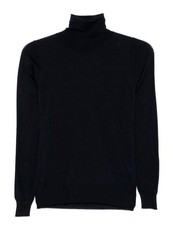 Drumohr Pull Col Roulé - Bleu Foncé