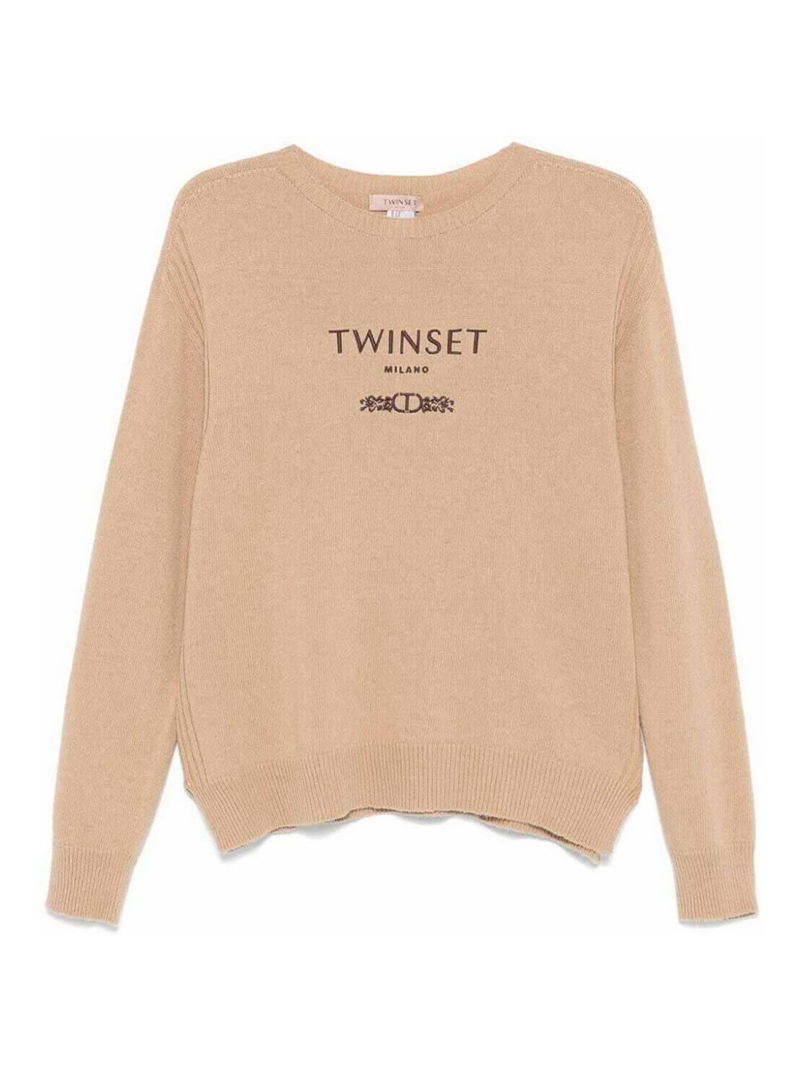 Twinset Pull Col Rond - Marron