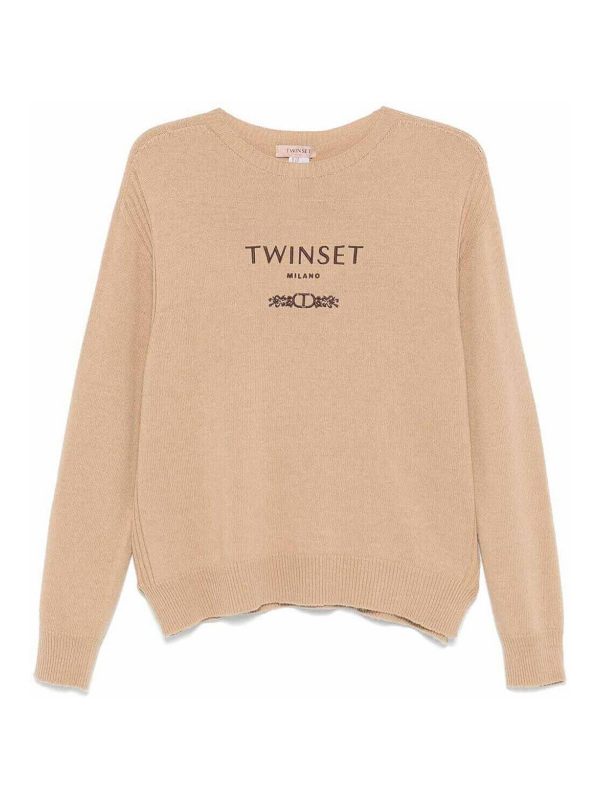 Twinset Pull Col Rond - Marron