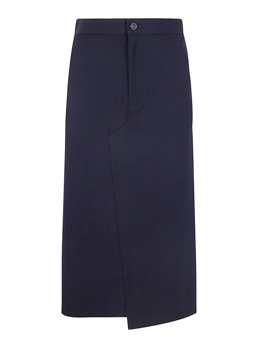 Comme Des Garcons Jupe Midi - Bleu