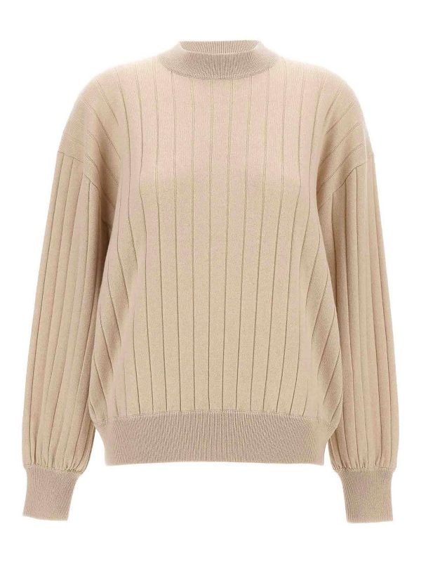 Brunello Cucinelli Pull Col Rond - Beige
