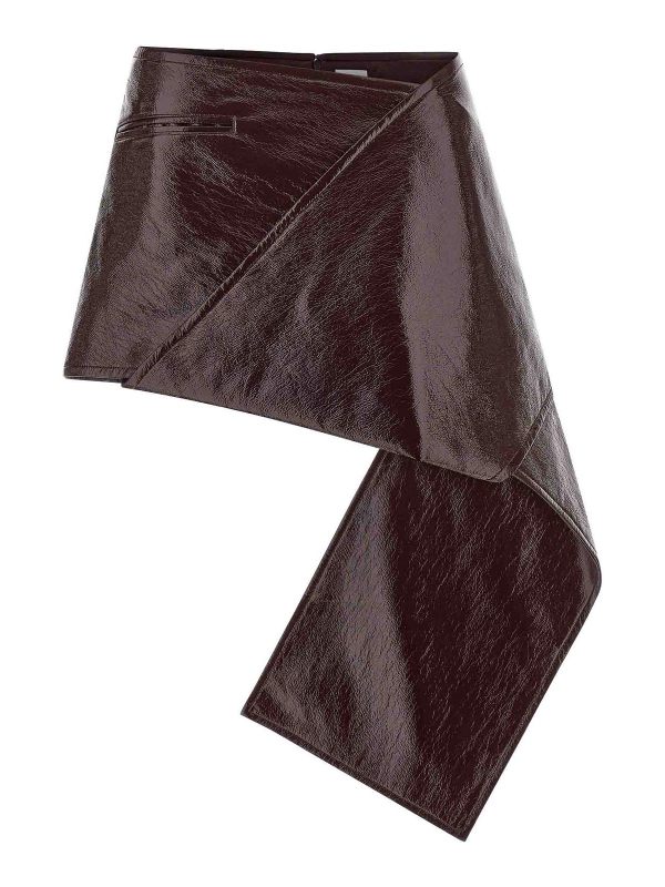 Courreges Jupe Midi - Rouge Brun