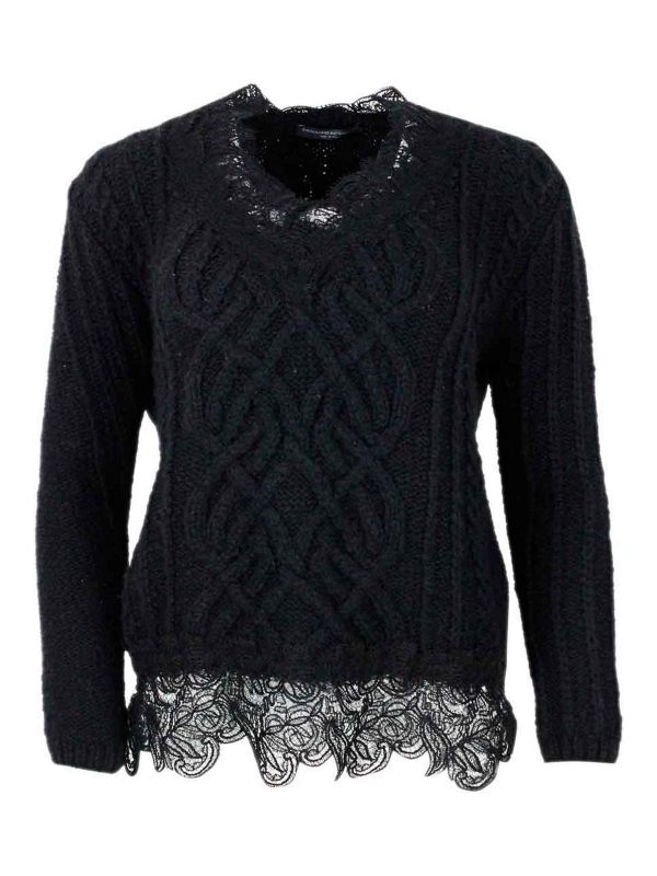 Ermanno Scervino Pull Col Rond - Noir