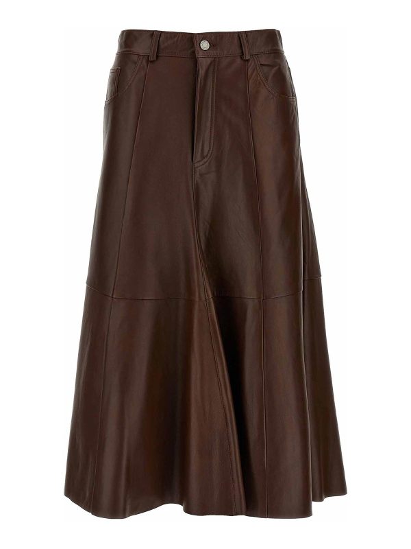 Haikure Jupe Midi - Marron