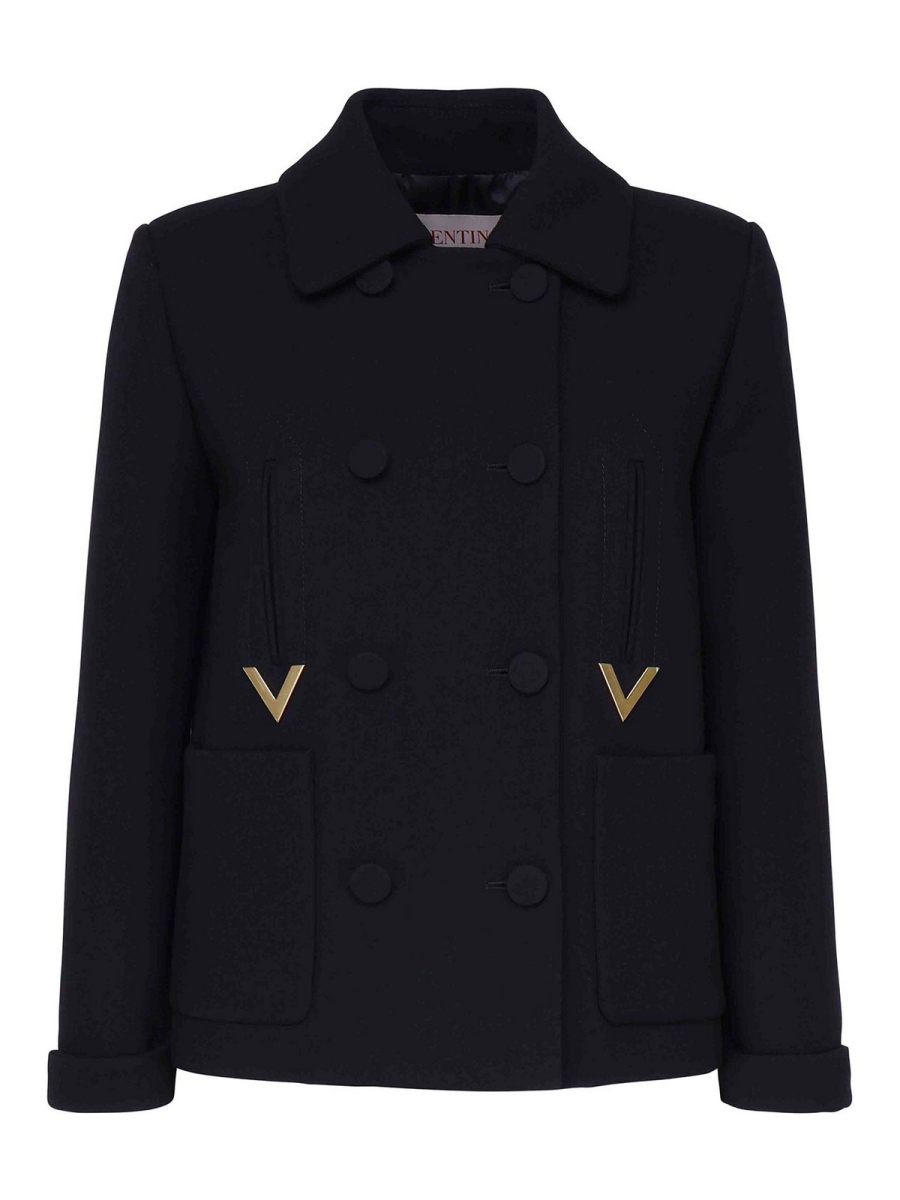 Valentino Garavani Manteau Court - Bleu