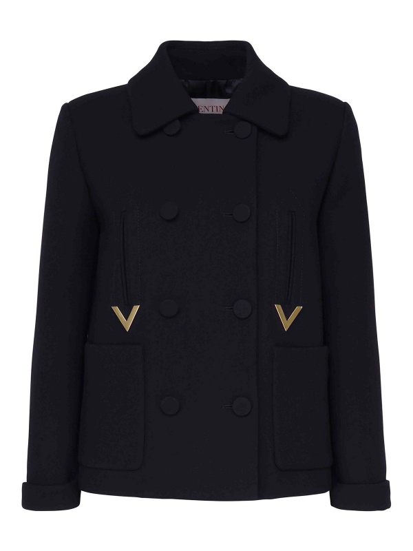 Valentino Garavani Manteau Court - Bleu