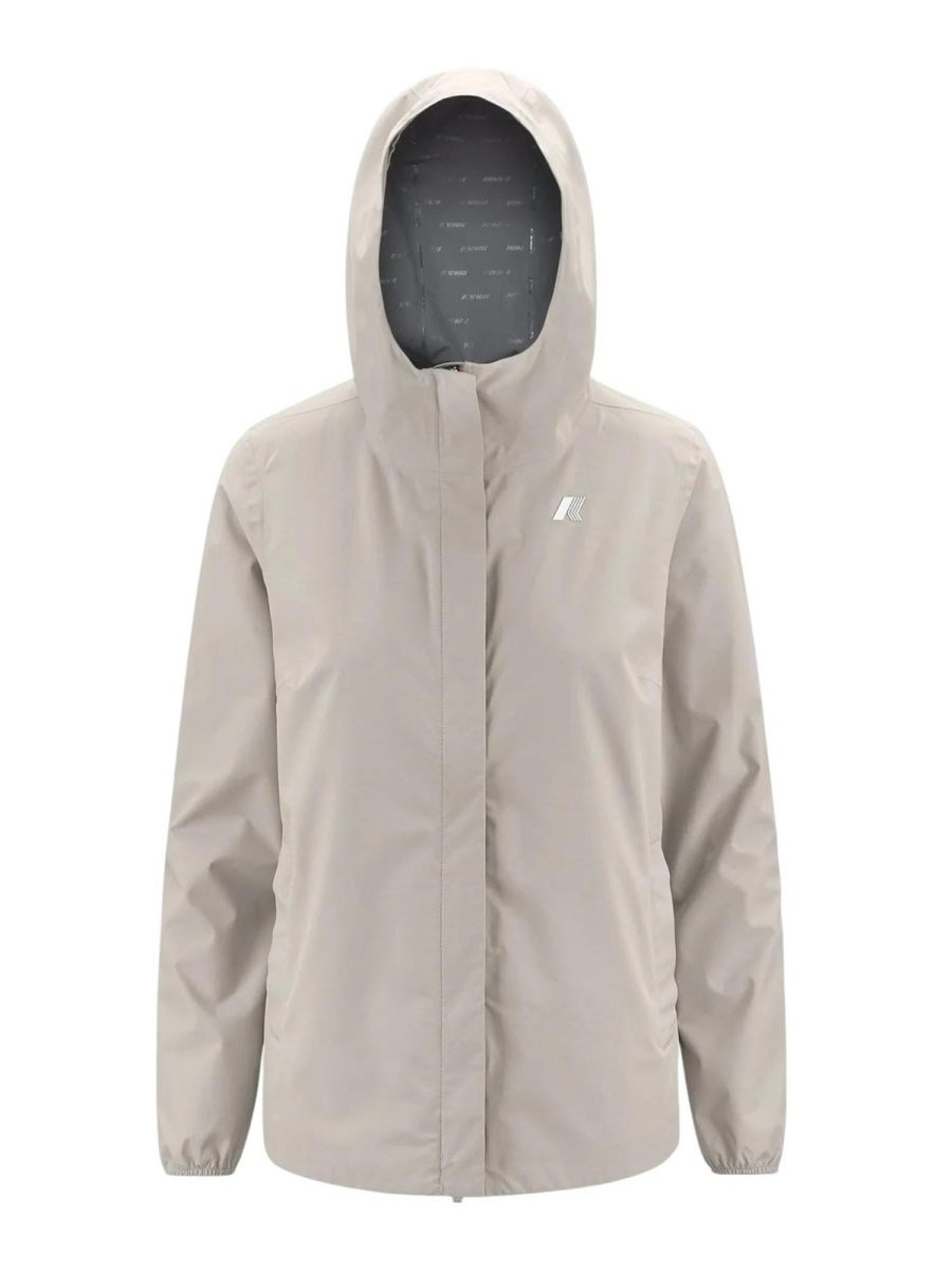 k-way Manteau Au Genou - Beige
