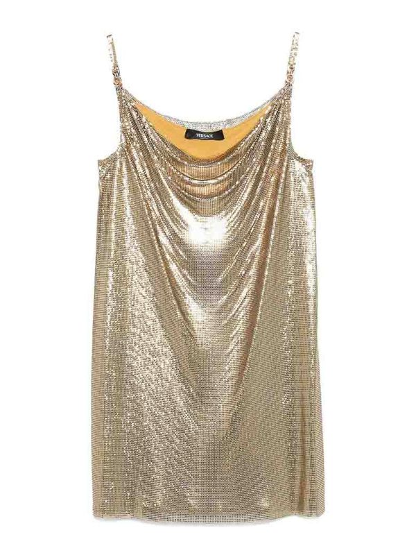 Versace Robe Au Genou - Or
