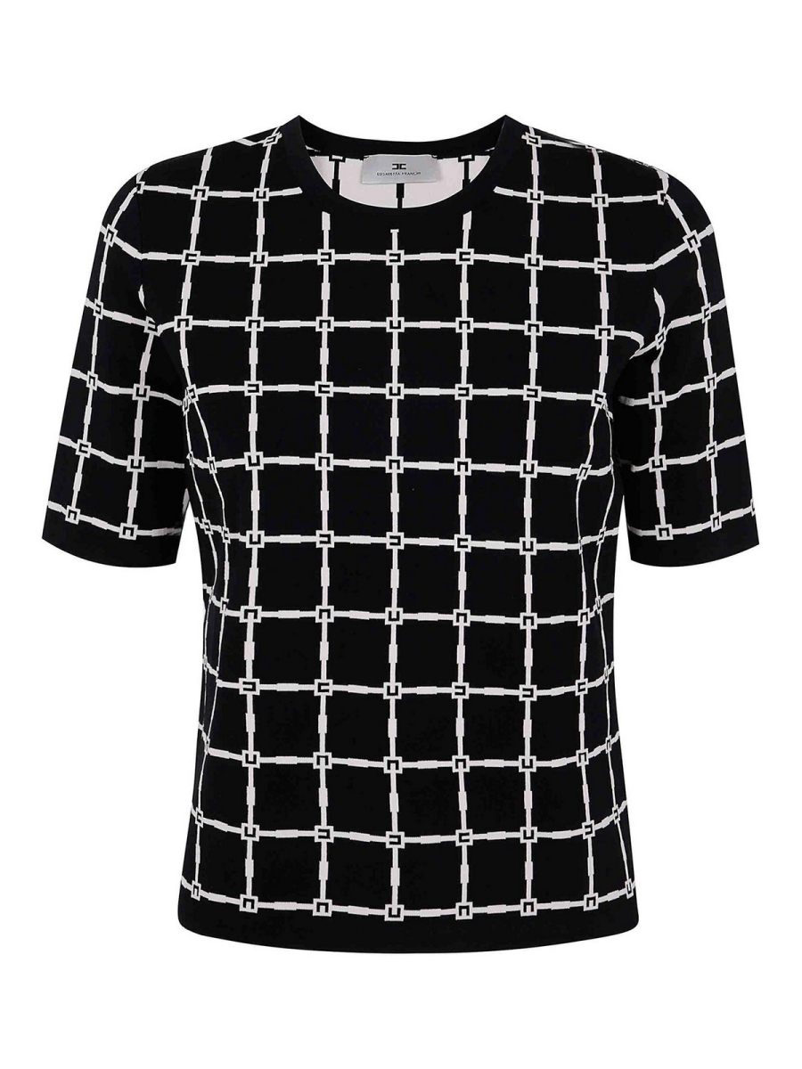 Elisabetta Franchi Pull Col Rond - Noir