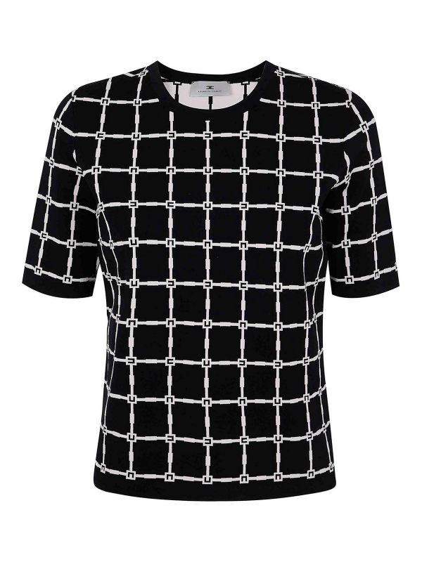 Elisabetta Franchi Pull Col Rond - Noir
