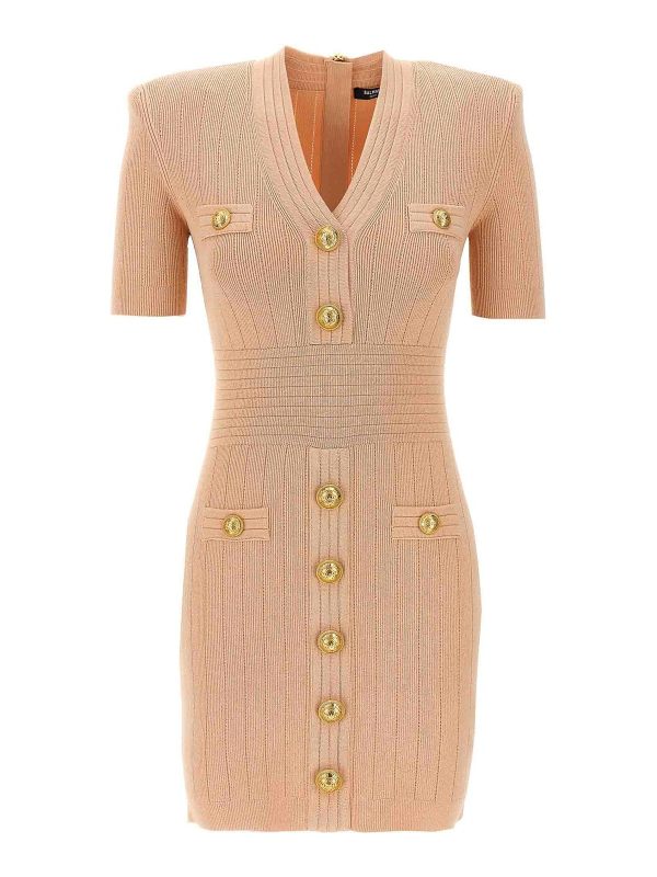 Balmain Robe Au Genou - Couleur Chair