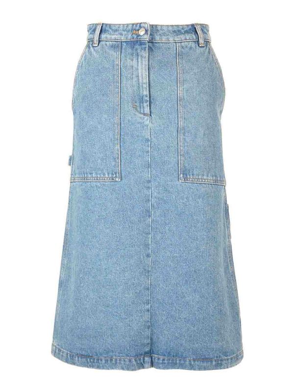 Maison Kitsuné Jupe Midi - Bleu