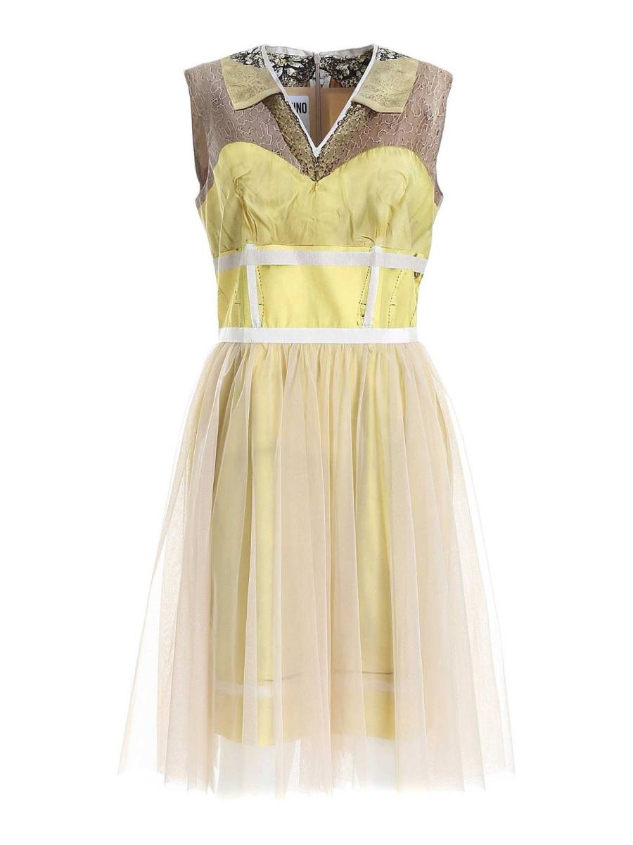 Moschino Robe Au Genou - Jaune
