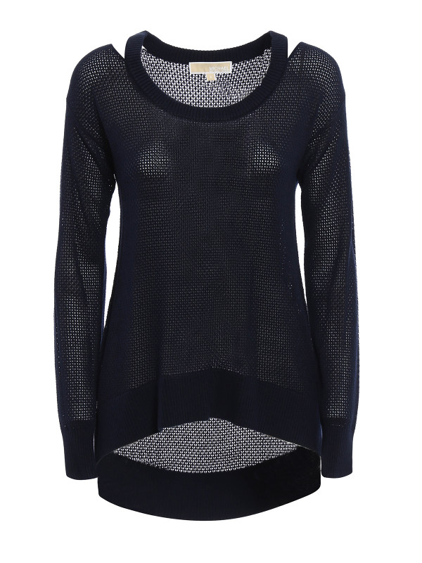 Michael Kors Pull Col Rond Bleu Pour Femme