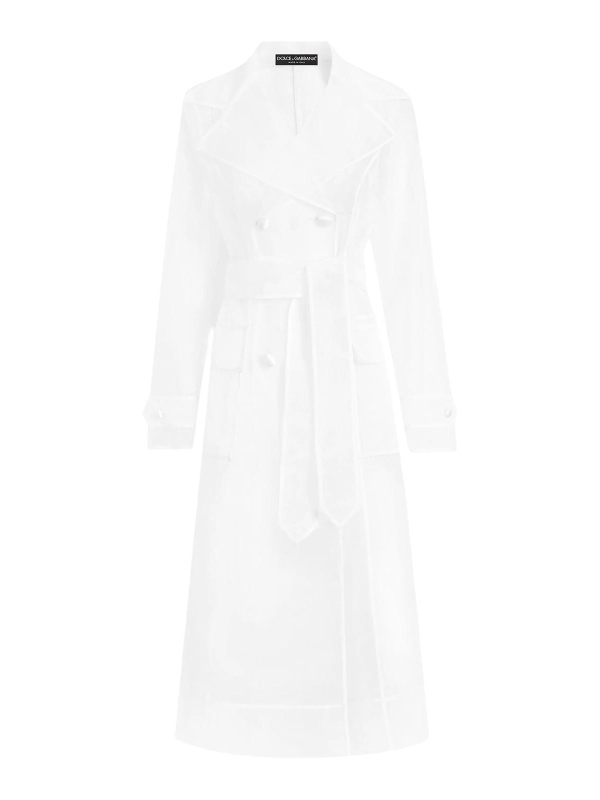 Dolce & Gabbana Manteau Au Genou - Blanc