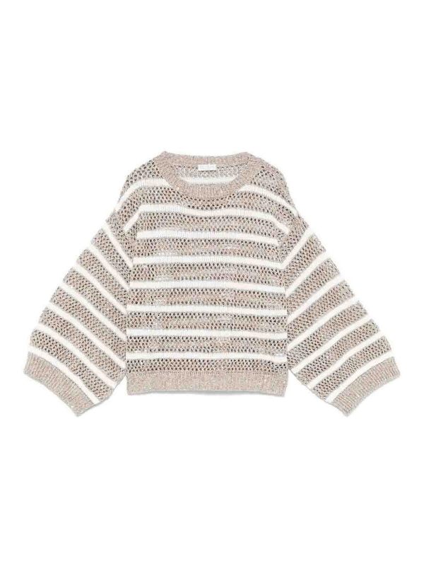 Brunello Cucinelli Pull Col Rond - Gris Clair