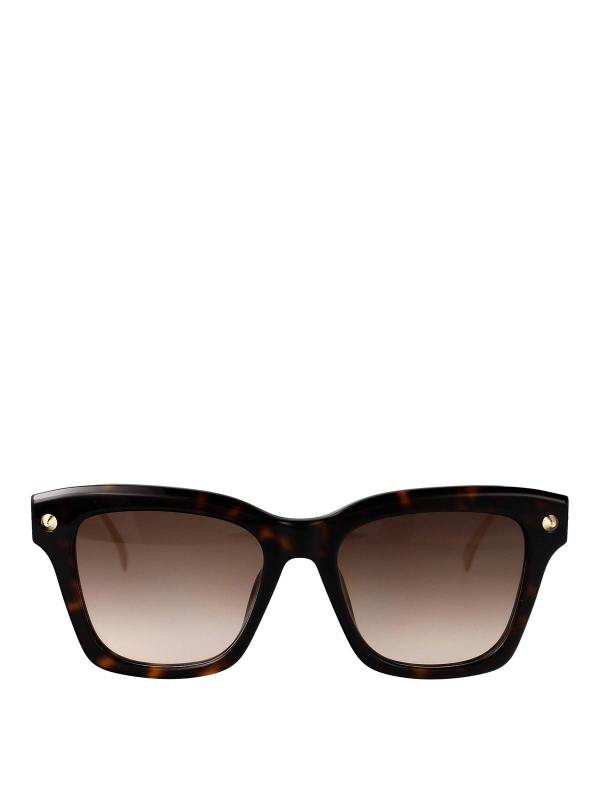 Alexander Mcqueen Lunettes De Soleil - Marron