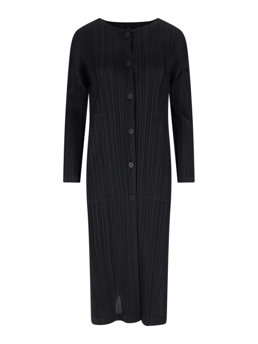 Pleats Please Issey Miyake Manteau Court - Noir