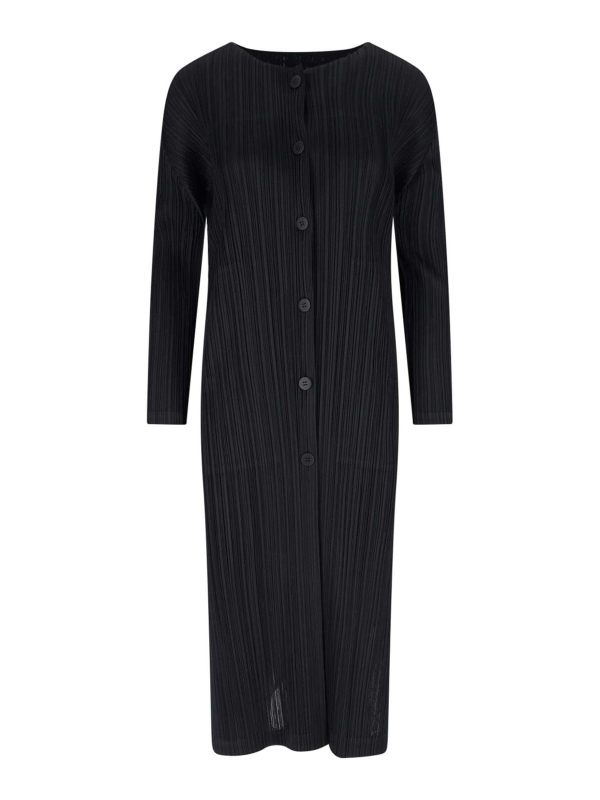 Pleats Please Issey Miyake Manteau Court - Noir