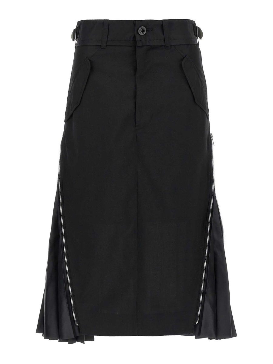 Sacai Jupe Midi - Noir