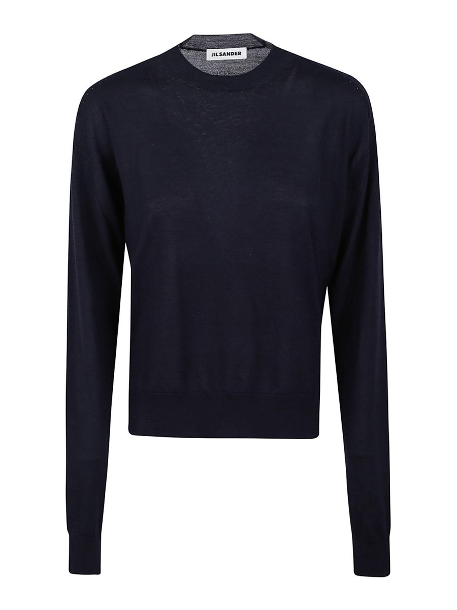 Jil Sander Pull Col Rond - Bleu Foncé