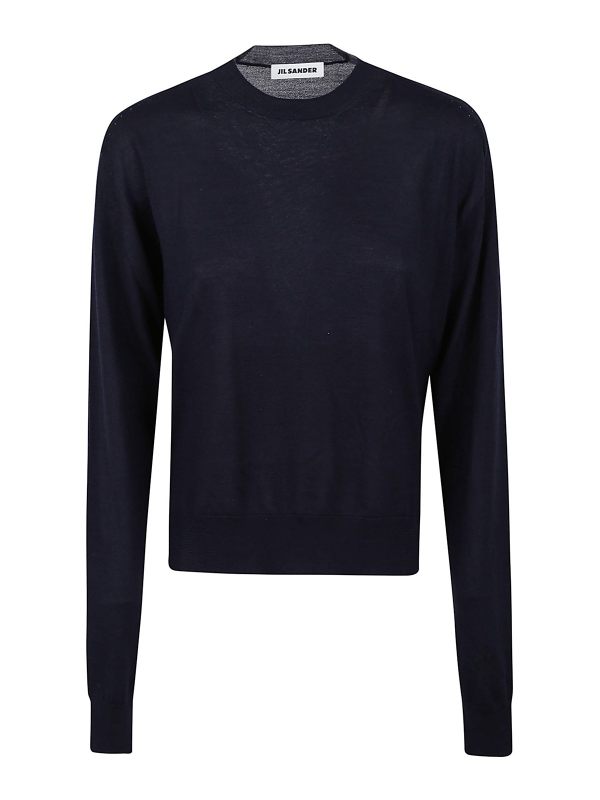 Jil Sander Pull Col Rond - Bleu Foncé