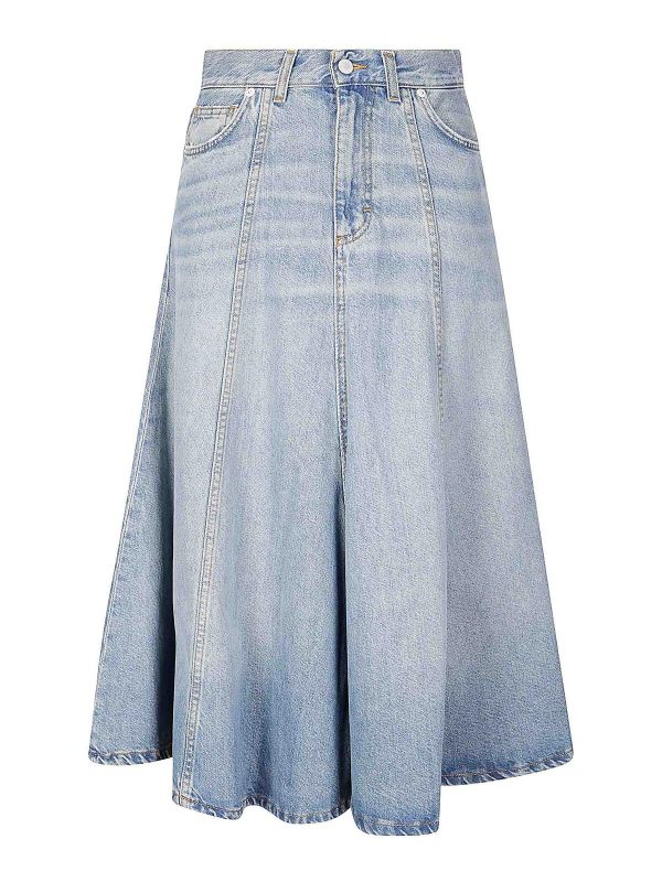 Haikure Jupe Midi - Bleu