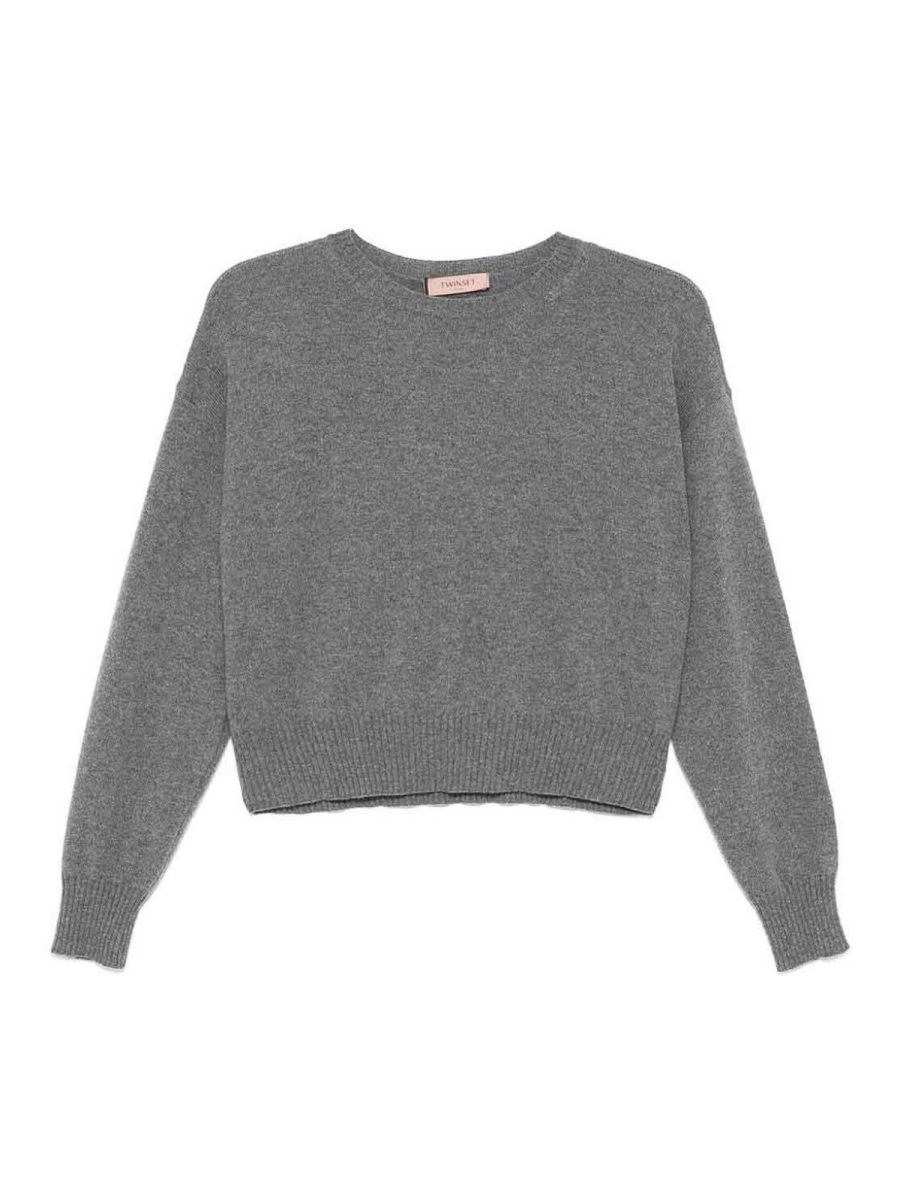 Twinset Pull Col Rond - Gris