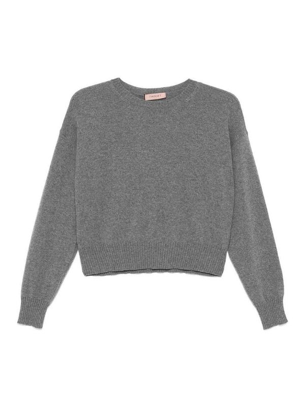 Twinset Pull Col Rond - Gris