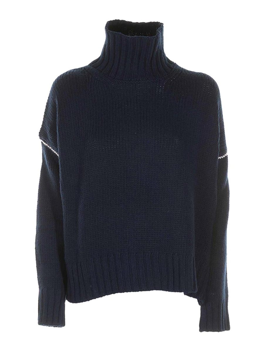 Woolrich Pull Col Roulé - Bleu