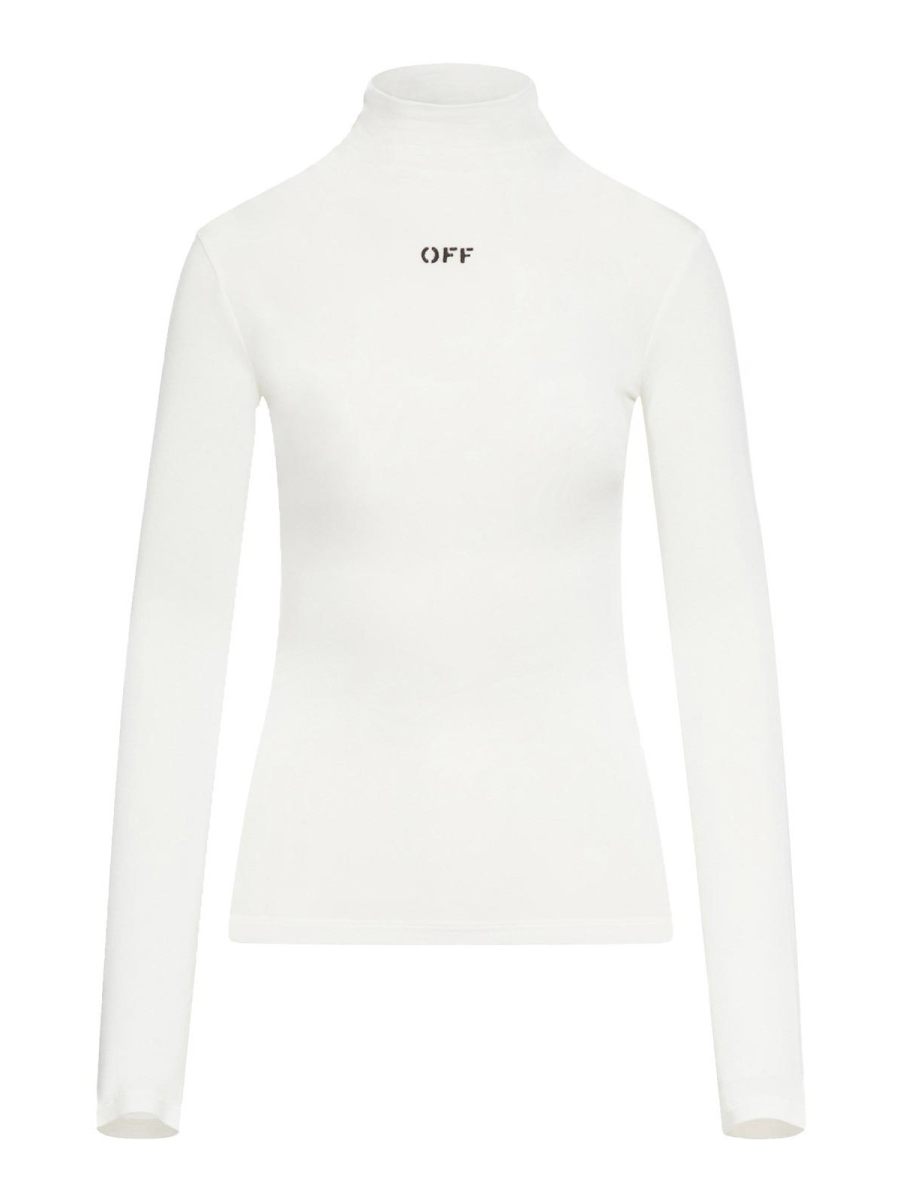 Off-White Pull Col Roulé - Blanc